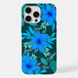 Blue Blossom Strength iPhone Hoesje 15 Pro Max Case