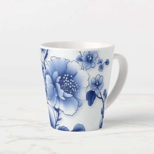 Blue Blossom Tea Cup Latte Mok (Rechterhoek)
