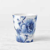 Blue Blossom Tea Cup Latte Mok (Voorkant)
