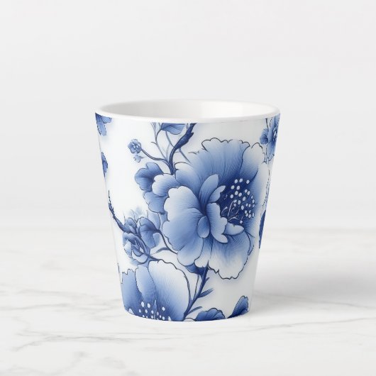 Blue Blossom Tea Cup Latte Mok (Voorkant)
