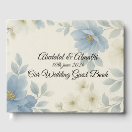 Blue Blossom Wedding Guest Book – Personalised  Gastenboek