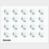 Blue Blossom Wedding Ronde Sticker (Vel)