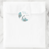 Blue Blossom Wedding Ronde Sticker (Tas)