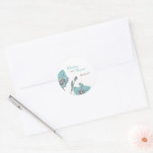 Blue Blossom Wedding Ronde Sticker (Envelop)