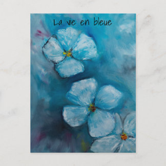 Blue blossoms „la vie en bleue“ postkarte briefkaart
