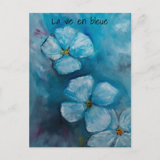 Blue blossoms „la vie en bleue“ postkarte briefkaart (Voorkant)