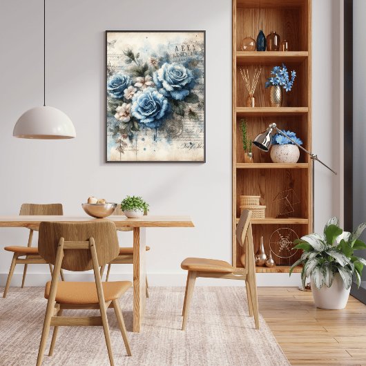"Blue Blossoms Poster - Prachtige bloemachtergrond