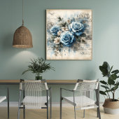 "Blue Blossoms Poster - Prachtige bloemachtergrond