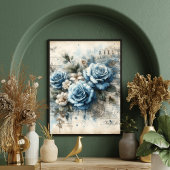 "Blue Blossoms Poster - Prachtige bloemachtergrond