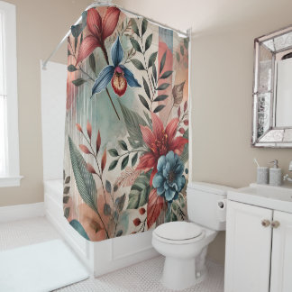 "BLUE BLOSSUM" - SHOWER CURTAIN DOUCHEGORDIJN