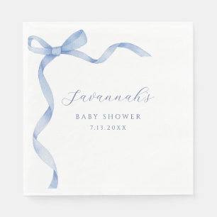 Blue Blow Ribbon Baby shower Servet