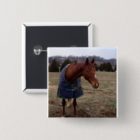 Blue Blue Zee Square Button (Voorkant /achterkant)