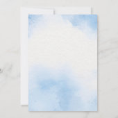 Blue Blush Bloemen Huwelijksuitnodiging Kaart (Achterkant)