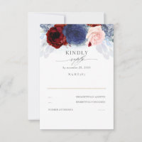 Blue Blush en Bourgogne Red Wedding RSVP