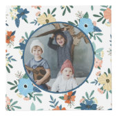 Blue Blush Floral Love Grandma Photo Collage Kubus (Rechts)