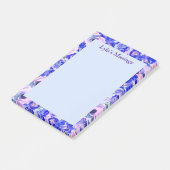 Blue Blush Floral Waterverf op maat Post-it® Notes (Schuin)