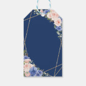Blue Blush Floral Wedding Bridal Favor Dank je Cadeaulabel (Achterkant)