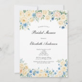 Blue Blush Pink Cream Floral Vrijgezellenfeest Kaart (Voorkant)