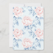 Blue Blush Pink Floral Vrijgezellenfeest Kaart (Achterkant)