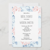 Blue Blush Pink Floral Vrijgezellenfeest Kaart (Voorkant)