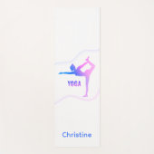 Blue-Blush-White Yoga Pose en aangepaste naam Yogamat (Voorkant)