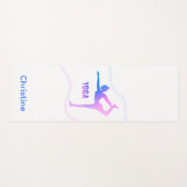 Blue-Blush-White Yoga Pose en aangepaste naam Yogamat (Voorkant (horizontaal))