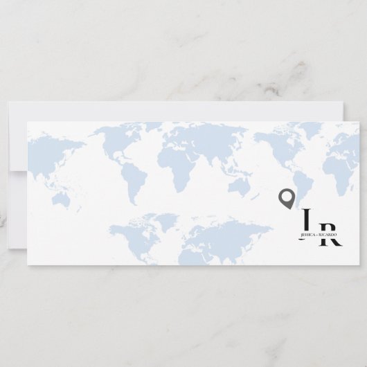 Blue Boarding pass Modern bewaar het datumticket Save The Date (Achterkant)