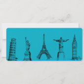 Blue Boarding Pass-Vrijgezellenfeest Kaart (Achterkant)