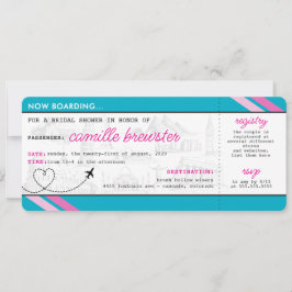 Blue Boarding Pass-Vrijgezellenfeest Kaart