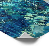 Blue Boardwalk Stroll Beach Waterverf Poster (Hoek)