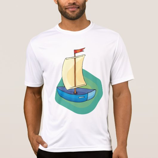 Blue Boat Mannen Actief T-shirt (Voorkant)