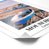 Blue Boat, Mousehole Harbour, Cornwall Foto Afdruk (Hoek)