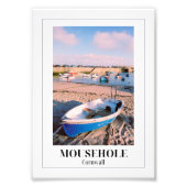 Blue Boat, Mousehole Harbour, Cornwall Foto Afdruk (Voorkant)