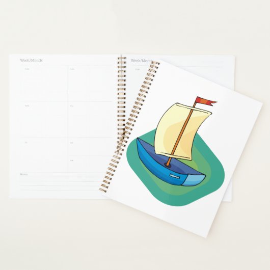 Blue Boat Spiral Planner (Display)