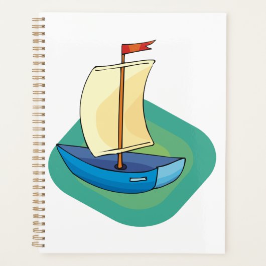 Blue Boat Spiral Planner (Voorkant)