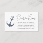 Blue Boat-Theme Baby shower Boek Aanvraag Informatiekaartje (Voorkant)