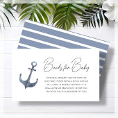 Blue Boat-Theme Baby shower Boek Aanvraag Informatiekaartje