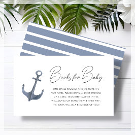 Blue Boat-Theme Baby shower Boek Aanvraag Informatiekaartje