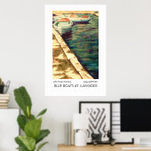 'Blue Boats at Llangors' Poster/Print Poster (Thuiskantoor)