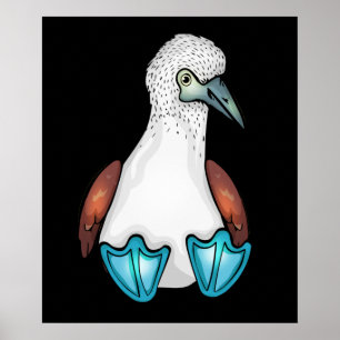Blue Bobby Cute Bird Gift Sea Bird Footed Booby Poster