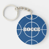 Blue Bocce Ball sleutelhanger met aangepaste tekst (Voorkant)