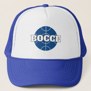 Blue Bocce Game Ball trucker hoed met aangepaste t Pet