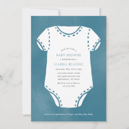 Blue Bodysuit minimalistisch Baby shower Kaart