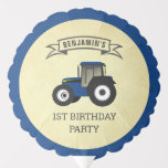 Blue Boerderij Tractor Kids Birthday Party Ballon<br><div class="desc">Dit ontwerp is voorzien van een schattig blauw boerderij tractor met moderne typografie op een  perkamentachtergrond.</div>