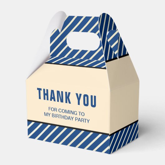 Blue Boerderij Tractor Kids Birthday Party Bedankdoosjes (Achterkant)