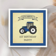 Blue Boerderij Tractor Kids Birthday Party