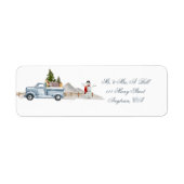 Blue Boerderij Truck en Snowman Label (Voorkant)