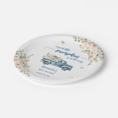 Blue Boerderij Truck Little Pumpkins Baby shower Papieren Bordje (Gekanteld)