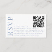 Blue Bohemian Floral Wedding RSVP QR code cards Informatiekaartje (Voorkant)