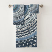 Blue Bohemian Mandala Bad Handdoek (Insitu)